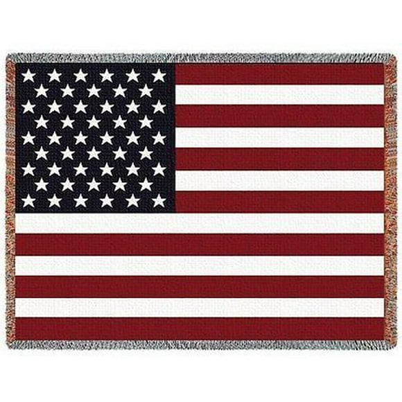 Pure Country Weavers Police Oath Woven Tapestry Throw Blanket with Fringe Cotton USA 72x54 